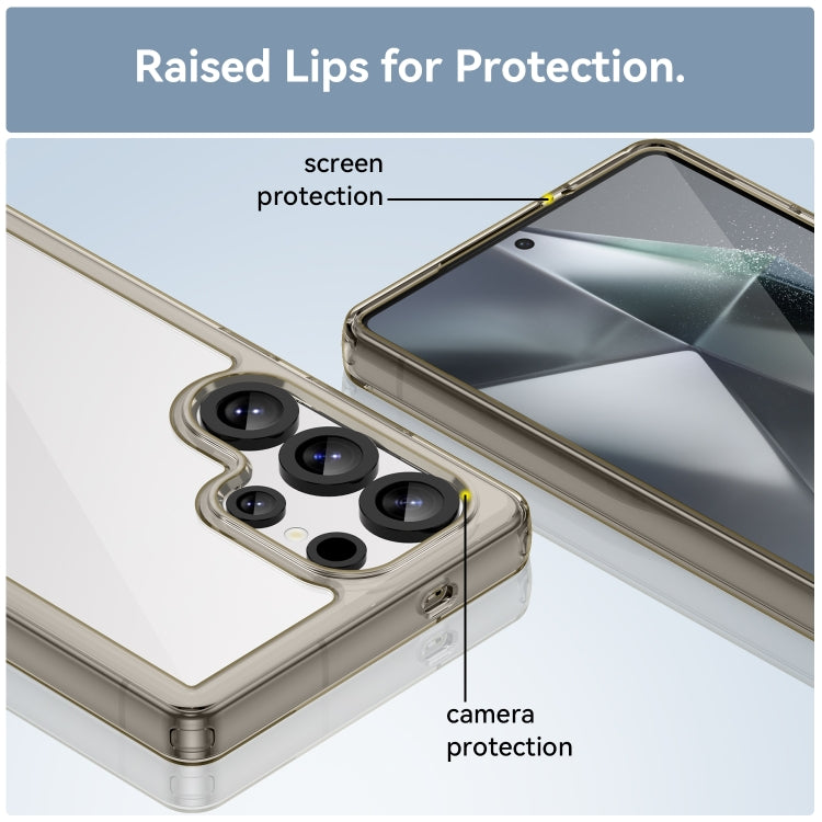 For Samsung Galaxy S25 Ultra 5G Colorful Series Acrylic Hybrid TPU Phone Case(Transparent Grey)