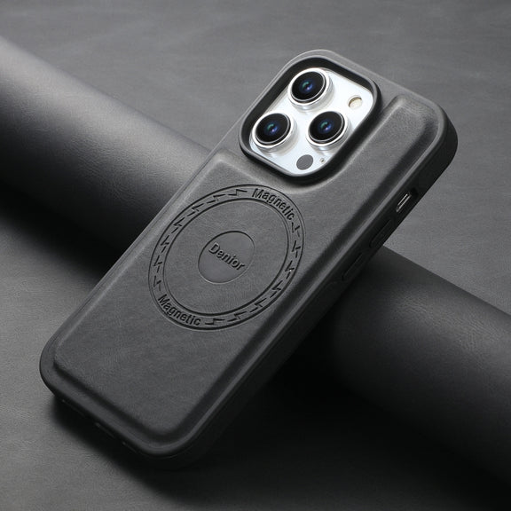 For iPhone 15 Pro Max Denior A13 Skin Feel MagSafe Phone Case(Black)