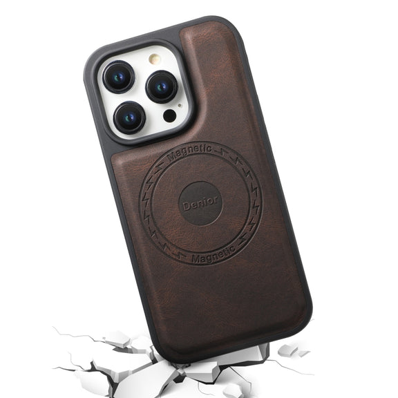 For iPhone 16 Pro Max Denior A13 Skin Feel MagSafe Phone Case(Brown)