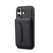 For iPhone 16 Plus Denior D17 Skin Feel MagSafe Detachable Card Slot Phone Case(Black)