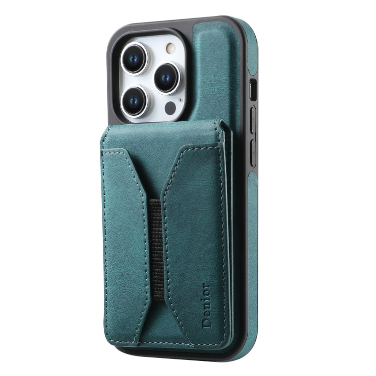 For iPhone 16 Pro Denior D17 Skin Feel MagSafe Detachable Card Slot Phone Case(Blue) - iPhone 16 Pro Cases by Denior | Online Shopping South Africa | PMC TechLife | Buy Now Pay Later Mobicred
