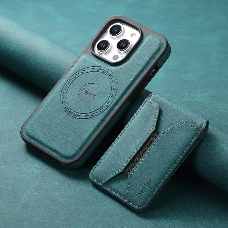 For iPhone 16 Pro Max Denior D17 Skin Feel MagSafe Detachable Card Slot Phone Case(Blue) - iPhone 16 Pro Max Cases by Denior | Online Shopping South Africa | PMC TechLife | Buy Now Pay Later Mobicred