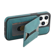 For iPhone 16 Pro Max Denior D17 Skin Feel MagSafe Detachable Card Slot Phone Case(Blue)