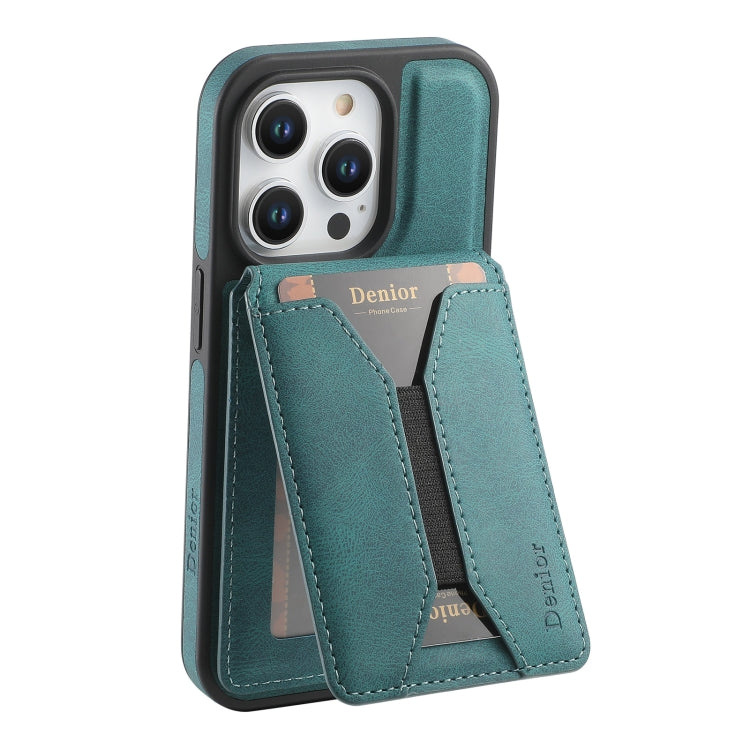 For iPhone 16 Pro Max Denior D17 Skin Feel MagSafe Detachable Card Slot Phone Case(Blue) - iPhone 16 Pro Max Cases by Denior | Online Shopping South Africa | PMC TechLife | Buy Now Pay Later Mobicred