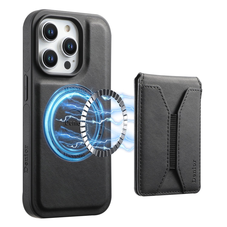 For iPhone 16 Pro Max Denior D17 Skin Feel MagSafe Detachable Card Slot Phone Case(Black) - iPhone 16 Pro Max Cases by Denior | Online Shopping South Africa | PMC TechLife | Buy Now Pay Later Mobicred