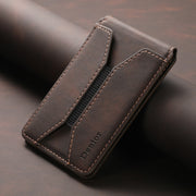 Denior V11 VV MagSafe Magnetic Phone PU Card Sleeve(Brown)