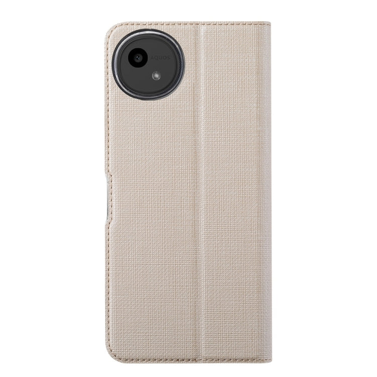For Sharp Aquos Wish4 ViLi DMX Series TPU + PU Leather Magnetic Phone Case(Gold)