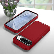 For Google Pixel 9 Pro Life Water-resistant Rugged PC + Silicone Phone Case(Red + Black)