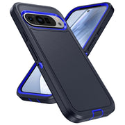 For Google Pixel 9 Pro Life Water-resistant Rugged PC + Silicone Phone Case(Dark Blue + Royal Blue)