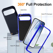 For Google Pixel 9 Pro Life Water-resistant Rugged PC + Silicone Phone Case(Dark Blue + Royal Blue)