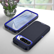 For Google Pixel 9 Pro Life Water-resistant Rugged PC + Silicone Phone Case(Dark Blue + Royal Blue)