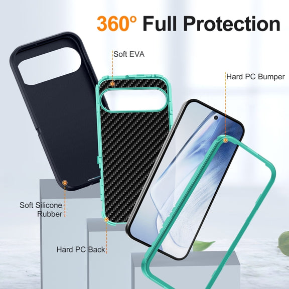 For Google Pixel 9 Pro Life Water-resistant Rugged PC + Silicone Phone Case(Dark Blue + Light Blue)
