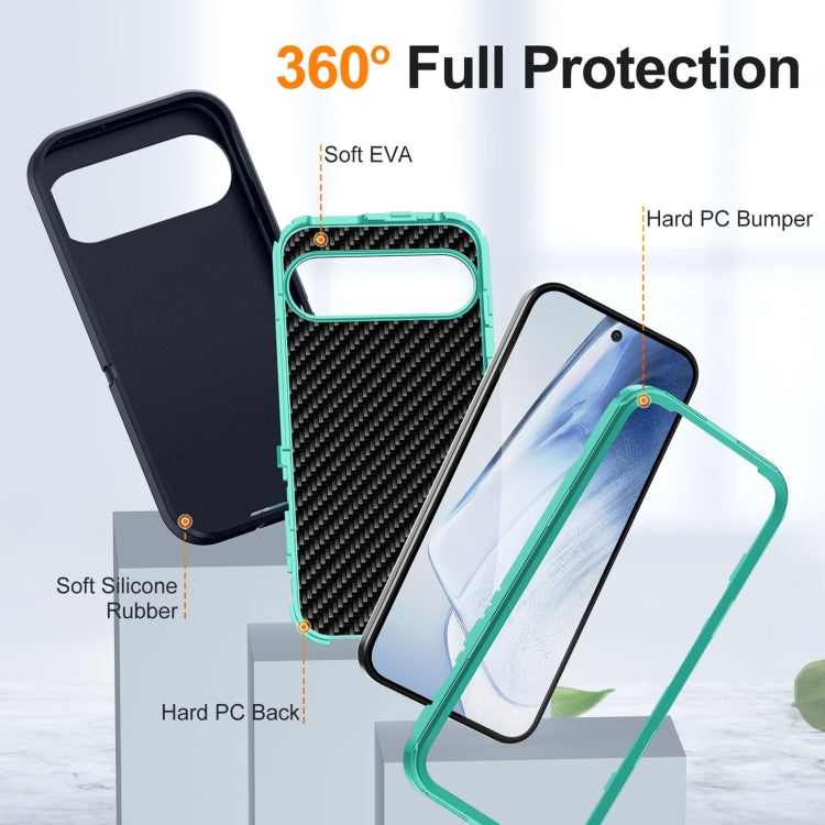 For Google Pixel 9 Pro Life Water-resistant Rugged PC + Silicone Phone Case(Dark Blue + Light Blue)