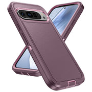 For Google Pixel 9 Pro Life Water-resistant Rugged PC + Silicone Phone Case(Purple + Pink)