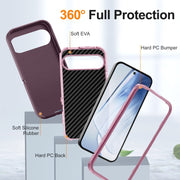 For Google Pixel 9 Pro Life Water-resistant Rugged PC + Silicone Phone Case(Purple + Pink)