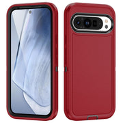 For Google Pixel 9 Life Water-resistant Rugged PC + Silicone Phone Case(Red + Black)