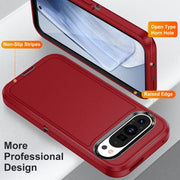 For Google Pixel 9 Life Water-resistant Rugged PC + Silicone Phone Case(Red + Black)