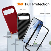 For Google Pixel 9 Life Water-resistant Rugged PC + Silicone Phone Case(Red + Black)