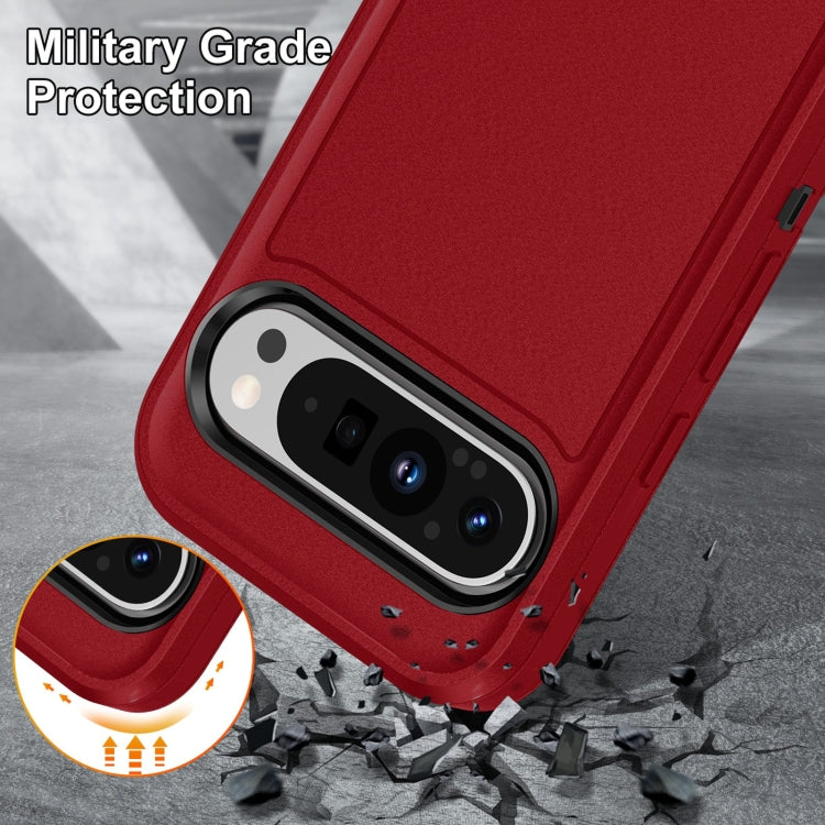For Google Pixel 9 Life Water-resistant Rugged PC + Silicone Phone Case(Red + Black)