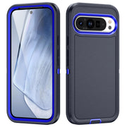 For Google Pixel 9 Life Water-resistant Rugged PC + Silicone Phone Case(Dark Blue + Royal Blue)