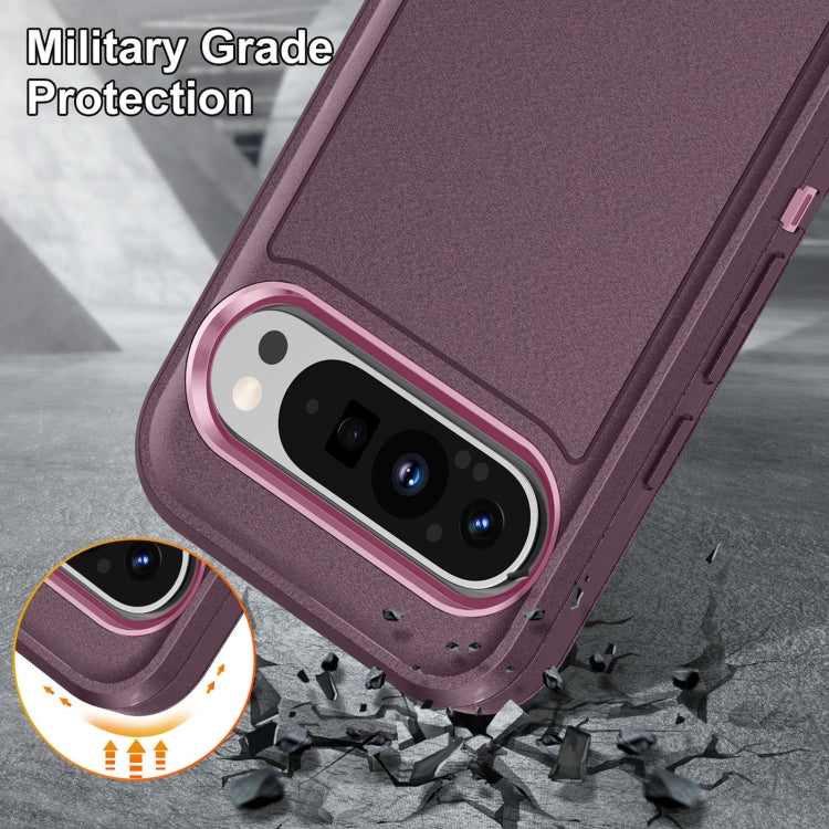 For Google Pixel 9 Life Water-resistant Rugged PC + Silicone Phone Case(Purple + Pink)