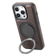 For iPhone 15 Pro Max Denior A14 Skin Feel Rotating Holder MagSafe Phone Case(Brown) - iPhone 15 Pro Max Cases by Denior | Online Shopping South Africa | PMC TechLife | Buy Now Pay Later Mobicred