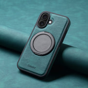 For iPhone 16 Denior A14 Skin Feel Rotating Holder MagSafe Phone Case(Blue)