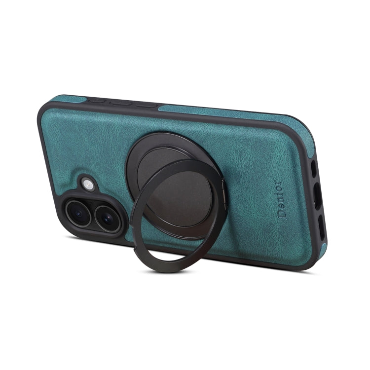 For iPhone 16 Plus Denior A14 Skin Feel Rotating Holder MagSafe Phone Case(Blue) - iPhone 16 Plus Cases by Denior | Online Shopping South Africa | PMC TechLife | Buy Now Pay Later Mobicred
