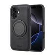 For iPhone 16 Plus Denior A14 Skin Feel Rotating Holder MagSafe Phone Case(Black) - free shipping - PMC TechLife - Order now!