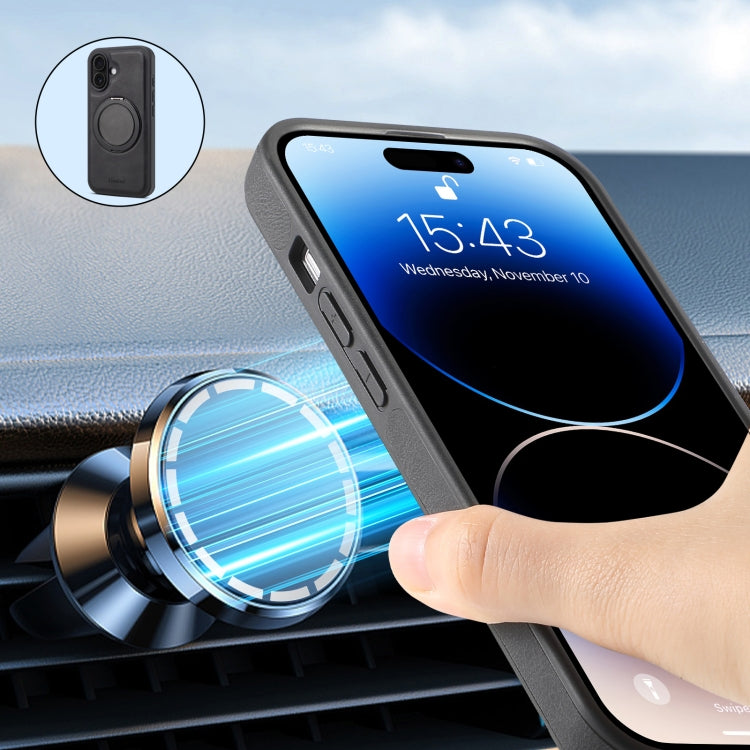 For iPhone 16 Plus Denior A14 Skin Feel Rotating Holder MagSafe Phone Case(Black) - free shipping - PMC TechLife - Order now!