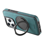 For iPhone 16 Pro Denior A14 Skin Feel Rotating Holder MagSafe Phone Case(Blue)