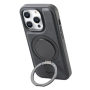 For iPhone 16 Pro Denior A14 Skin Feel Rotating Holder MagSafe Phone Case(Black)