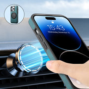 For iPhone 16 Pro Max Denior A14 Skin Feel Rotating Holder MagSafe Phone Case(Blue)
