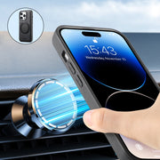 For iPhone 16 Pro Max Denior A14 Skin Feel Rotating Holder MagSafe Phone Case(Black)