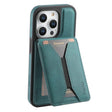 For iPhone 16 Pro Max Denior D18 Skin Feel Rotating Holder MagSafe Detachable Card Slot Phone Case(Blue) - iPhone 16 Pro Max Cases by Denior | Online Shopping South Africa | PMC TechLife | Buy Now Pay Later Mobicred
