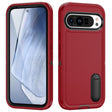 For Google Pixel 9 Pro Rugged PC + Silicone Phone Case with Holder(Red+Black) - Google Cases by PMC TechLife | Online Shopping South Africa | PMC TechLife | Buy Now Pay Later Mobicred