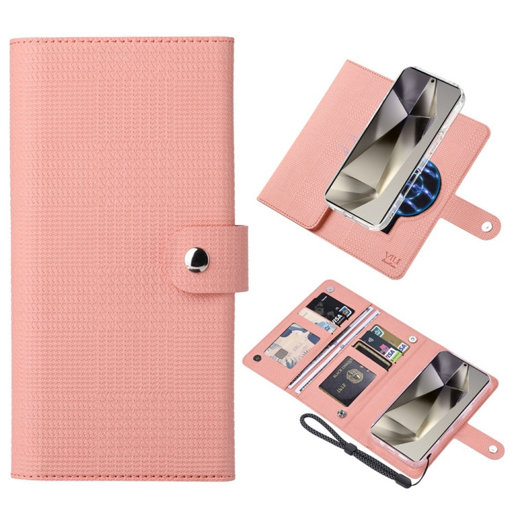 For Samsung Galaxy S24 Ultra 5G ViLi GHA-C Series RFID MagSafe Magnetic Flip Leather Phone Case(Pink) - free shipping - PMC Jewellery - Order now!