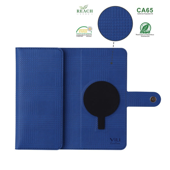 For Samsung Galaxy S24 5G ViLi GHA-C Series RFID MagSafe Magnetic Flip Leather Phone Case(Blue)
