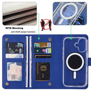 For Samsung Galaxy S24 5G ViLi GHA-C Series RFID MagSafe Magnetic Flip Leather Phone Case(Blue)