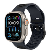 For Apple Watch Ultra 2 49mm Meteorite Two-color Silicone Watch Band(Grey Black)