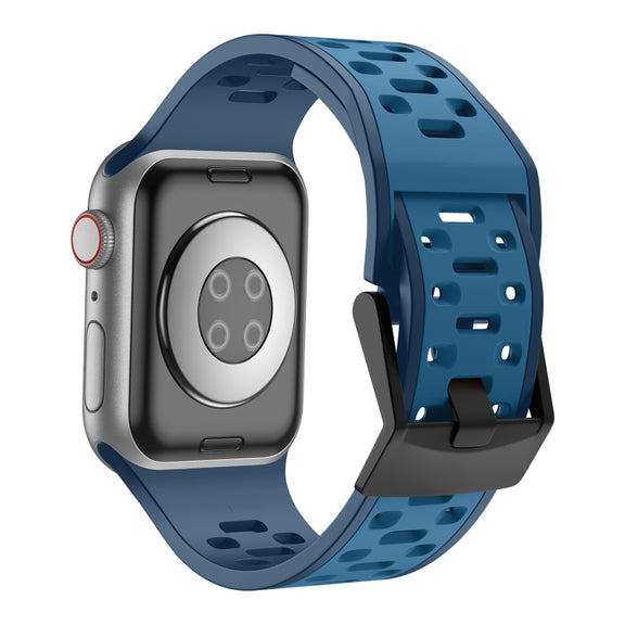 For Apple Watch Ultra 2 49mm Meteorite Two-color Silicone Watch Band(Navy Blue)