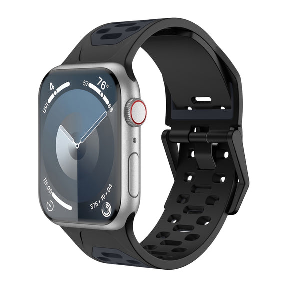 For Apple Watch Series 5 44mm Meteorite Two-color Silicone Watch Band(Black Grey)