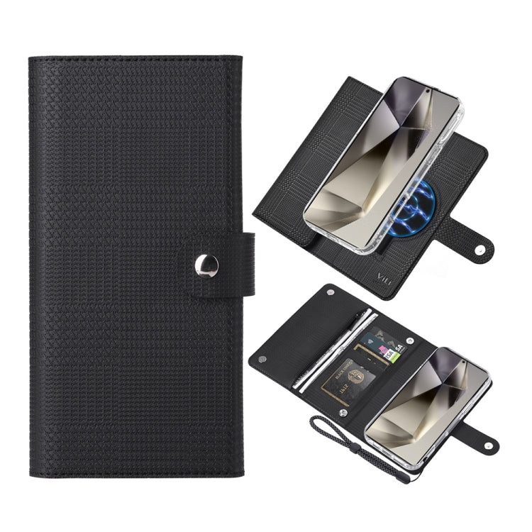 For Samsung Galaxy S24 Ultra 5G ViLi GHB-C Series RFID MagSafe Magnetic Flip Leather Phone Case(Black) - free shipping - PMC Jewellery - Order now!