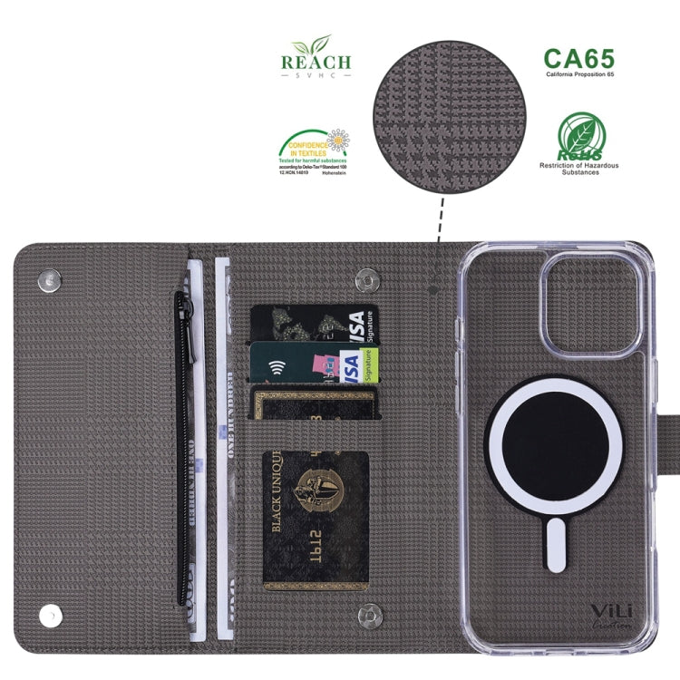 For Samsung Galaxy S24+ 5G ViLi GHB-C Series RFID MagSafe Magnetic Flip Leather Phone Case(Grey)