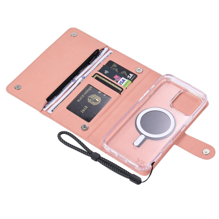 For Samsung Galaxy S24+ 5G ViLi GHB-C Series RFID MagSafe Magnetic Flip Leather Phone Case(Pink) - free shipping - PMC Jewellery - Order now!
