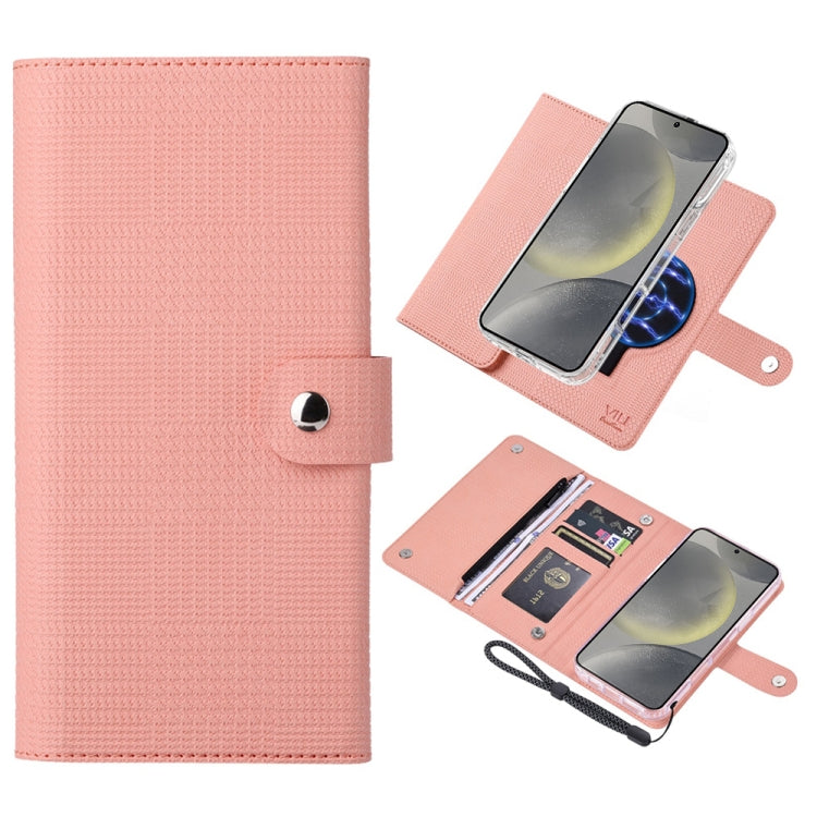 For Samsung Galaxy S24 5G ViLi GHB-C Series RFID MagSafe Magnetic Flip Leather Phone Case(Pink) - free shipping - PMC Jewellery - Order now!