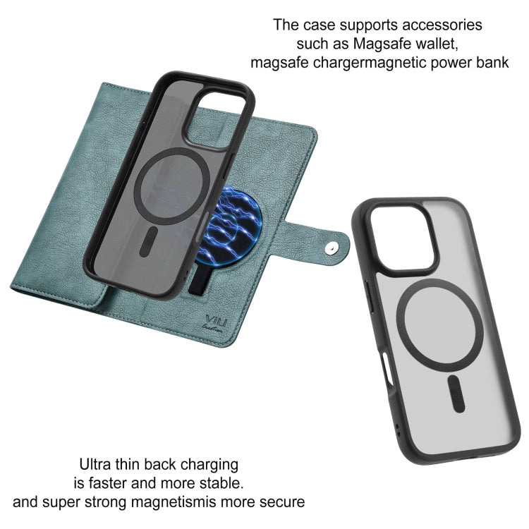For iPhone 16 Pro ViLi GVA Series MagSafe Magnetic RFID Leather Phone Case(Green) - iPhone 16 Pro Cases by ViLi | Online Shopping South Africa | PMC TechLife | Buy Now Pay Later Mobicred