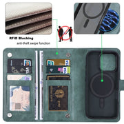 For iPhone 16 Pro ViLi GVA Series MagSafe Magnetic RFID Leather Phone Case(Green)