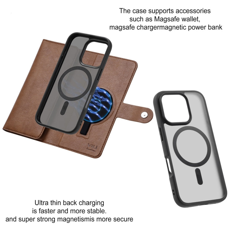 For iPhone 16 Pro ViLi GVA Series MagSafe Magnetic RFID Leather Phone Case(Brown) - iPhone 16 Pro Cases by ViLi | Online Shopping South Africa | PMC TechLife | Buy Now Pay Later Mobicred
