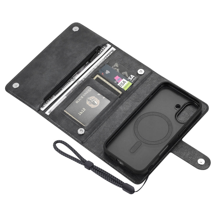 For iPhone 16 ViLi GVS Series MagSafe Magnetic RFID Leather Phone Case(Black)